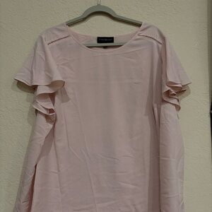 Lane Bryant Light Pink Flutter Sleeve Blouse